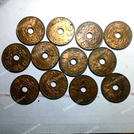 Uang koin kuno 1 Cent Bolong 1936 Cetak Awal