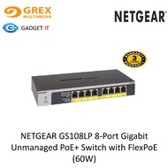NETGEAR GS108LP/ GS108PP 8 - Port Gigabit Ethernet Unmanaged PoE Switch with 8 x PoEplus (60W/123W)