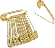 Umbrella Shape Diamond Safety Pin or Saree Pin, Size No. 4 (12 Pcs)