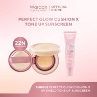 WARDAH Paket UV Shield Tone Up Sunscreen SPF 50+ PA+++ 30 ml + Colorfit Perfect Glow Cushion 15 g -