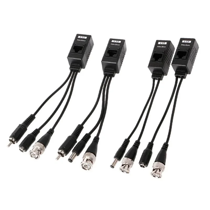 1 Pair BNC To RJ45 Passive Video Power
Audio Balun Transceiver For CCTV Camera