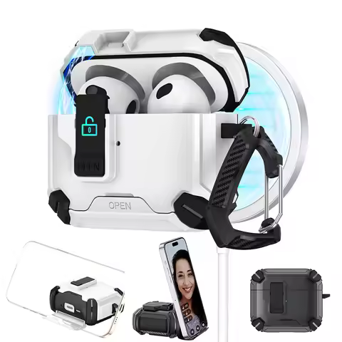 Safety Lock with Magnetic Closure Earphone Case for Airpods Pro 3 & Airpods 1/2/3/4/Pro Elastic Cove