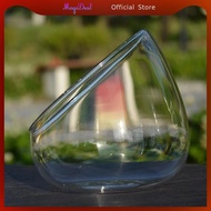 MagiDeal Slant Cut Bowl Glass Vase Candy Dish Fruit Jar Glass Terrarium Bowl for Tabletop