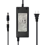 42V 2A Charger Power Supply Adapter for 36V 8Ah-15Ah Lithium Li-ion Battery Pack with DC 5.5 x 2.5mm