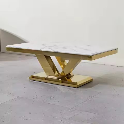 Foshan factory living room furniture set metal center coffee table luxury plum blossom coffee table 