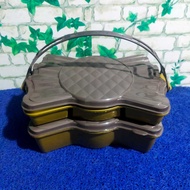 RELAXXA 2-Tier Plastic Food Container 2-Tier Food Container Plastic Food Container Stacking Food Con