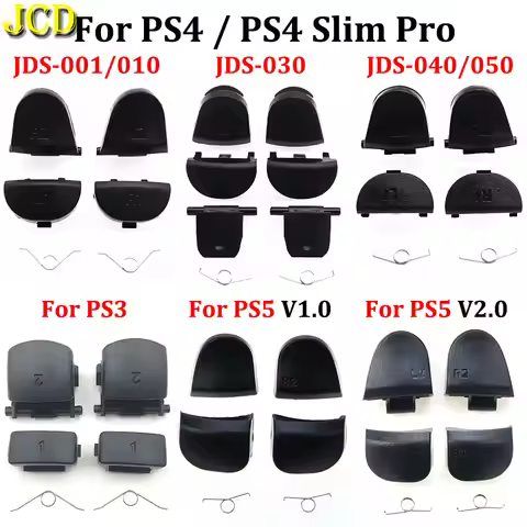 JCD 1 Set Black Replace R1 L1 R2 L2 Triggers Buttons For PS3 PS4 Pro Slim PS5 Controller Game Key w/
