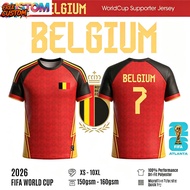 Free Custom Name Number De Bruyne#7 Lukaku#9 Hazard#10 Belgium Red Devils Jersey 2026 World Cup On H