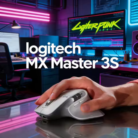 Logitech MX Master 3S Wireless Mouse - Bluetooth & 2.4GHz 8000DPI Silent Clicks Ergonomic Design+G10