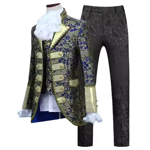 Palace Performance Dress Men Luxurious Jacquard Suits 2025 New Fashion Singer Pianist Stage Blazer J