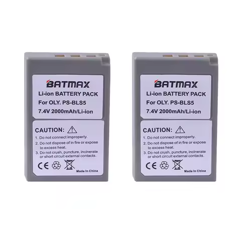 2Pc 2000mAh PS-BLS5 BLS-5 BLS5 BLS-50 BLS50 Battery for Olympus PEN E-PL2,E-PL5,E-PL6,E-PL7,E-PM2, O