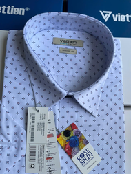 Áo sơ mi nam Việt Tiến vạt ngang tay ngắn (6S0852)