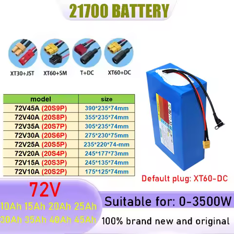 New 72V 10Ah-45Ah 21700 lithium battery pack 20S square high-power portable rechargeable battery