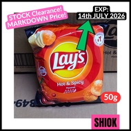(CLEARANCE) (EXP: 14th JULY 2026) LAY'S Hot & Spicy Potato Chips (50g) Halal