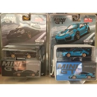MINI GT MIJO EXCLUSIVE PORSCHE 991 911 GT2RS METALIC BLACK AND MIAMI BLUE