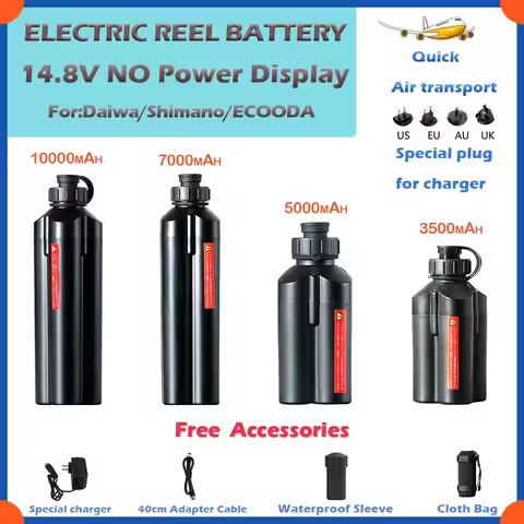 7000mAh 5000mAh Electric Fishing Reel Battery For SHIMANO DAIWA ECOODA 3500mAh 10000mAh Electric Sea