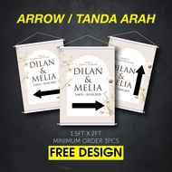 Penanda Arah Kahwin/Bunting Arah/Penanda Arah Majlis/Bunting Arrow/Arrow Signage