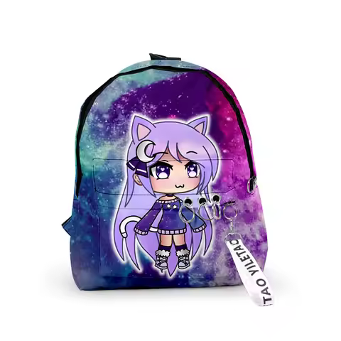 Cartoon Youthful Gacha Life School Bags Notebook Backpacks Boys/Girls 3D Print Oxford Waterproof Key