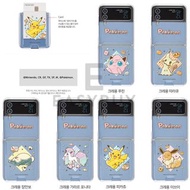 🇰🇷 Korea Pokemon Mimikyu Pikachu Eevee Samsung Galaxy Z flip4 Clear Card Hard Case 韓國 Pokémon 寵物小精靈 比卡超 謎擬Q 卡比獸 伊貝 可放卡 可裝卡 可插卡 三星 Z flip 4 Z4 透明 手機保護套 最新產品 正貨 韓國空運到港
