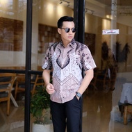 KEMEJA Batik Shirt Men's Batik Original Slimfit Motif Arya Kamandanu Short Sleeve Batik Shirt For Men With Lining