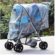 【1 /set】 Front and rear seat twin stroller double stroller rain cover awning twin car poncho Universal