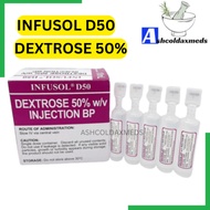 INFUSOL® D50 Dextrose 50% w/v Injection BP 10mL/Ampoules 5s or 20s/box EXP03/2027