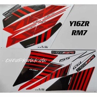 Y16 Y16ZR 155 Custom New Batman Edition ( 44 ) Body Cover Stripe Sticker - Red RM7 / MBL2 Black / Black