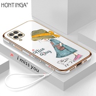 (ฟรีสายคล้อง) เคสโทรศัพท์ Hontinga สำหรับ Samsung Galaxy A13 5G4G A12 5G 4G /M12 A11 M11 A33 5G A73 5G A01 A71 5G เคส A33 Samsung สาวน่ารักเคสโทรศัพท์ TPU นิ่มชุบโครเมี่ยมสุดหรูยางคลุมทั้งหมดป้องกันแว่นตาเคสสำหรับเด็กผู้หญิง