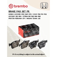 (BREMBO) BRAKE PAD SET FR (HONDA ACCORD CR2 CM5 CP2 / CIVIC FB2 FD1 FD2 / ODYSSEY RB1 RB3 / STREM RN