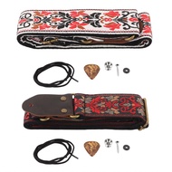 Buybest1 Vintage Floral Pattern Guitar Belt  Widened Relief Stress Excellent Workmanship Strap for Ukulele Acoustic