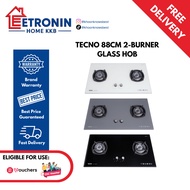 Tecno 88cm 2-Burner Built-In Glass Gas Hob with Inferno Wok Burner  T2288TGSV T 2288TGSV