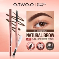 O.TWO.O 3 In 1 Eyebrow Pencil Waterproof Original Long Lasting With Eyebrow Knife Natural EasyTo Use