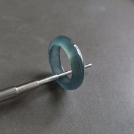 18mm 翡翠冰烏雞戒指 | 天然危地馬拉翡翠戒圈玉戒指 | 男戒圈女