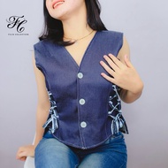 Faoula - Women's Jeans Vest, Women's Strap Vest, Top Vest, Women's Tops, Women's Vest