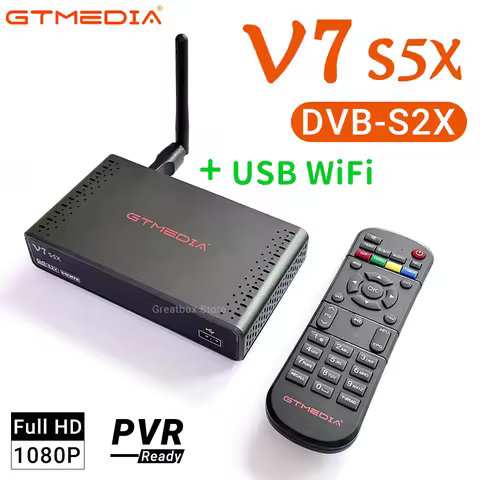 GTMEIDA V7 S5X with USB WiFi DVB-S/S2/S2X Full HD 1080P PVR Ready Support 4G/3G Dongle HD Satellite 