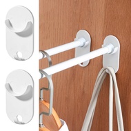Household Space Saving Clothes Plastic Hook/ High Quality Curtain Rod Strong Load Bearing Holder/ Telescopic Rod Bracket Hooks