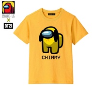◇✚[BTS ARMY] BAJU TSHIRT AMONG US x CHIMMY BT21 BTS ARMY 100% COTTON T-SHIRT GAME YELLOW