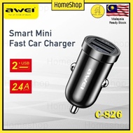 AWEI C-826 DUAL USB CAR CHARGER 5V 2.4A FAST CHARGER 2 USB 12W CHARGERS C826