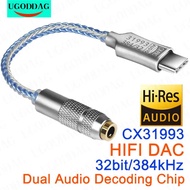 Usb Type C To 3.5mm Audio Adapter Cx31993 Hifi Dac Headphone Amplifier Audio Interface Earphone Amplifier Snr128db 32b/384khz