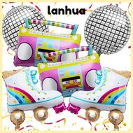 LANHUA 4/6pcs Roller Skate Balloon Set, 80s 90s Retro Theme Hip Hop 4D Disco Air Ball, Inflatable Ra