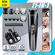 Alat Mesin Cukur Kemei Rechargable 6 in 1 Hair Trimmer Beard Shaver Razor- KM 600 / Mesin Cukur Rambut / Alat Cukur Kumis Dan Jenggot/ Cukuran Jenggot Elektrik / Mesin Cukur Rambut Original Asli/ Alat Cukur Rambut Listrik 1 Set