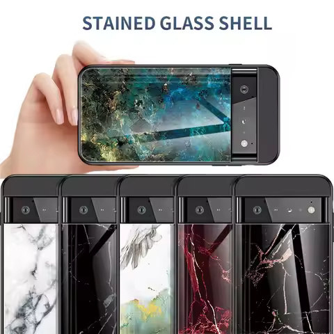 Tempered Glass Back Case For Google Pixel 7 Pro Pixel7 6 Pro Pixe 5A 5 XL 4A 4 Pixel 3A 3 Marble Pho