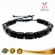 Gelang Batu Giok China Natural Hitam - VeE Gelang Tali Pria Wanita Kesehatan Anti Virus