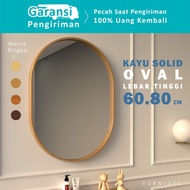 Oval Mirror 60x80 cm | SOLID Wood Frame