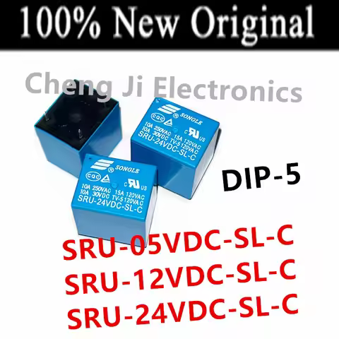 10PCS/Lot SRU-24VDC-SL-C 、SRU-12VDC-SL-C 、SRU-05VDC-SL-C DIP-5 10A New small relay