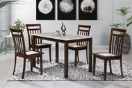 [READY STOCK] 1+4 Seater Round Grade A Square Marble Solid Wood Dining Set Kayu High Quality Turkey Fabric Chair / Dining Table / Dining Chair / Meja Makan / Kerusi Meja Makan / Buffet Makan Meja / Meja Party Makan Weekend