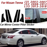 Nissan Teana Glossy Black Car Door Window Center Column B C Pillar Post Sticker Trim Mirror Decorati