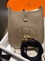 Hermes Mini Evelyne 大象灰金扣