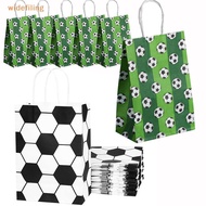 widefiling 5pcs Soccer Ball Paper Bags For Football Birthday Party Decor Holiday Party Gift Bag Pape