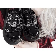 Preppy Gothic Punk Platform Shoes - Round Toe Women's